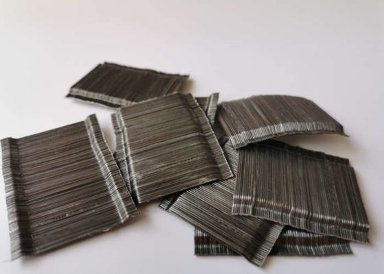 1350 Mpa İnşaat Çelik Elyaf Gri 60mm Beton İçin Metal Elyaf
