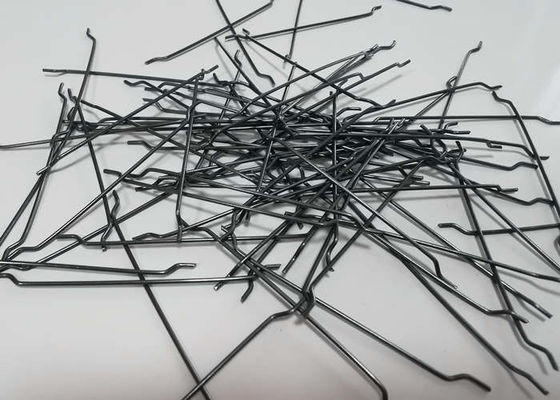 Kaldırım için 6mm-60mm Kancalı Uçlar Çelik Elyaf Yüksek Karbonlu Çelik